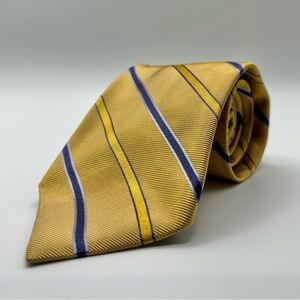 Brooks Brothers Makers Tie Yellow Blue Striped Classic